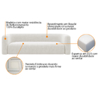 Sofá 3 Lugares 180cm Orgânico Luxo Recepção Melina Bouclé - D