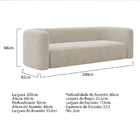 Sofá 3 Lugares 180cm Orgânico Luxo Recepção Melina Linho - Do