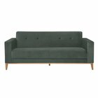 Sofá 3 Lugares 195cm Pés Em Madeira Touros Yescasa Veludo Par