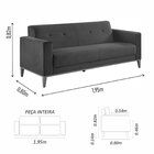 Sofá 3 Lugares 195cm Pés Em Madeira Touros Yescasa Veludo Par