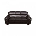 Sofá 3 Lugares 198cm Classico Corino Lisboa Marrom Café Tecid