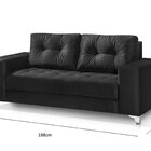Sofá 3 Lugares 198cm Topázio Nabas Preto