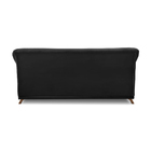 Sofá 3 Lugares 2,00 M Preto Com Pés De Madeira E 2 Almofadas