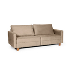 Sofá 3 Lugares 2,00m Fixo Veludo Plaza Marrom Claro - Straub