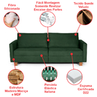 Sofá 3 Lugares 2,00m Fixo Veludo Plaza Verde - Straub Web