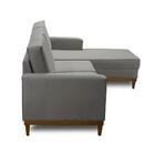 Sofá 3 Lugares 2,10m Living Com Chaise Lavinia Linho Cinza Ad