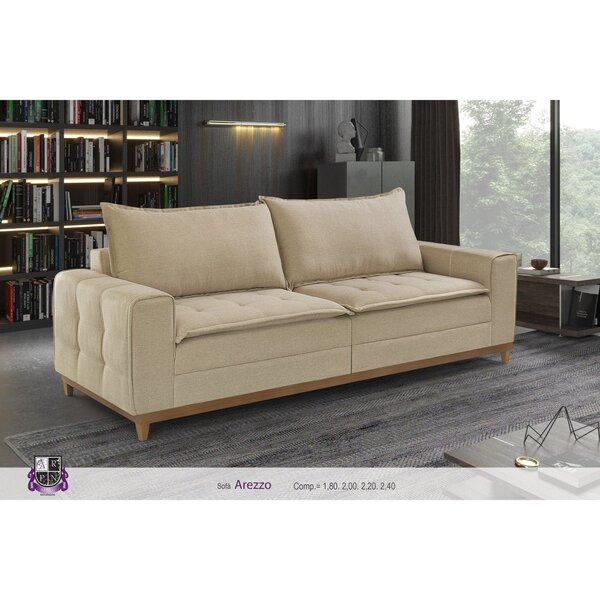 Sofá 3 Lugares 2,20m Living Arezzo Bege
