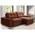 Sofá 3 Lugares 2,3m Ret/rec Veludo Ferguile Argos Telha