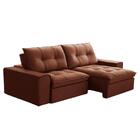 Sofá 3 Lugares 2,3m Ret/rec Veludo Ferguile Argos Telha