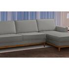 Sofá 3 Lugares 2,60m Living Com Chaise Lavinia Linho Cinza Ad