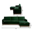 Sofá 3 Lugares 2,60m Living Com Chaise Ld Gabi Linho Verde Ma
