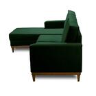 Sofá 3 Lugares 2,60m Living Com Chaise Le Gabi Linho Verde Ma