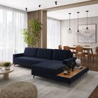 Sofá 3 Lugares 2,92m Com Chaise Direito E Mesa Apoio Lateral