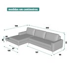 Sofá 3 Lugares 2,92m Com Chaise Esquerdo E Mesa Apoio Lateral