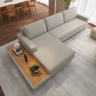 Sofá 3 Lugares 2,92m Com Chaise Esquerdo E Mesa Apoio Lateral