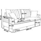 Sofa 3 Lugares 200 Cm Eron Linho Vazzano