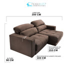 Sofá 3 Lugares 200 Cm Mola Ensacada D28 Veneza Retrátil Recli