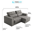 Sofá 3 Lugares 200 Cm Mola Ensacada Retrátil Reclinável D28 V