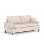 Sofá 3 Lugares 200cm Com Almofadas Veras D05 Suede Bege Claro