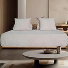 Sofá 3 Lugares 200cm Ilha Base Madeira Viero S06 Boucle Bege