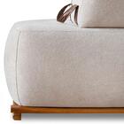 Sofá 3 Lugares 200cm Ilha Base Madeira Viero S06 Boucle Bege