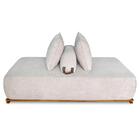 Sofá 3 Lugares 200cm Ilha Base Madeira Viero S06 Boucle Bege