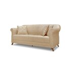 Sofá 3 Lugares 200cm Linho Arras  Dourado
