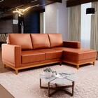 Sofá 3 Lugares 200cm Living Com Chaise Direito Sala De Estar