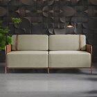 Sofá 3 Lugares 200cm Living M-09 Cobre/linho Bege