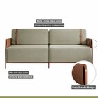 Sofá 3 Lugares 200cm Living M-09 Cobre/linho Bege