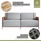 Sofá 3 Lugares 200cm Living M-09 Cobre/linho Cinza