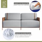 Sofá 3 Lugares 200cm Living M-09 Cobre/linho Cinza