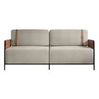 Sofá 3 Lugares 200cm Living M-09 Preto/linho Areia