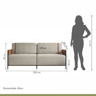 Sofá 3 Lugares 200cm Living M-09 Preto/linho Areia