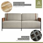 Sofá 3 Lugares 200cm Living M-09 Preto/linho Areia