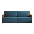 Sofá 3 Lugares 200cm Living M-09 Preto/linho Jeans Azul