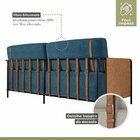 Sofá 3 Lugares 200cm Living M-09 Preto/linho Jeans Azul