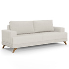 Sofá 3 Lugares 200cm Living Pés Curvos Santi D05 Linho Cru -