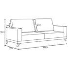Sofá 3 Lugares 200cm Living Pés Curvos Santi D05 Linho Cru -