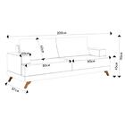 Sofá 3 Lugares 200cm Living Pés Curvos Santi D05 Sintético Pr