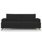 Sofá 3 Lugares 200cm Living Pés Curvos Santi D05 Suede Preto