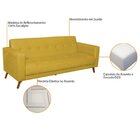 Sofá 3 Lugares 200cm Marisa Suede Yescasa Amarelo