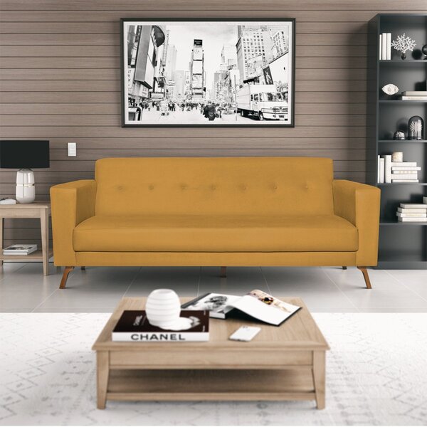 Sofá 3 Lugares 200cm Marisa Suede Yescasa Mostarda