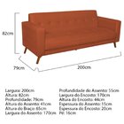 Sofá 3 Lugares 200cm Marisa Suede Yescasa Terracota