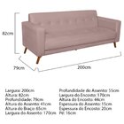 Sofá 3 Lugares 200cm Marisa Yescasa Rosê