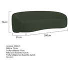 Sofá 3 Lugares 200cm Orgânico Luxo Recepção Amore Linho - Doc