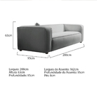 Sofá 3 Lugares 200cm Orgânico Luxo Recepção Cecília Bouclé -