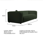 Sofá 3 Lugares 200cm Orgânico Luxo Recepção Cecília Linho - A