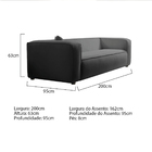 Sofá 3 Lugares 200cm Orgânico Luxo Recepção Cecília Linho - A