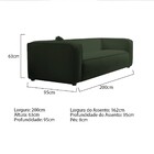 Sofá 3 Lugares 200cm Orgânico Luxo Recepção Cecília Linho - D